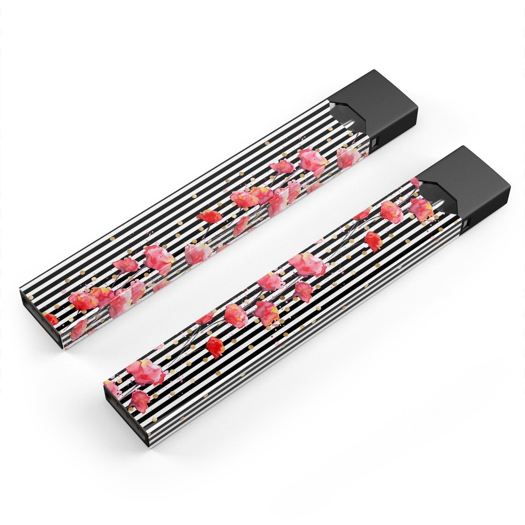 Karamfila Watercolo Poppies V27 skin-wrap for JUUL device, featuring vibrant poppy design and premium quality vinyl.